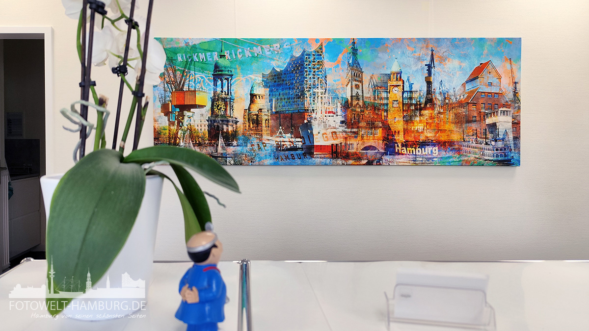 Hamburg Leinwandbilder für Ihr Büro, Ihre Praxis oder Kanzlei. Hochwertige farbintensive Druck mit scharfem Druckbild.