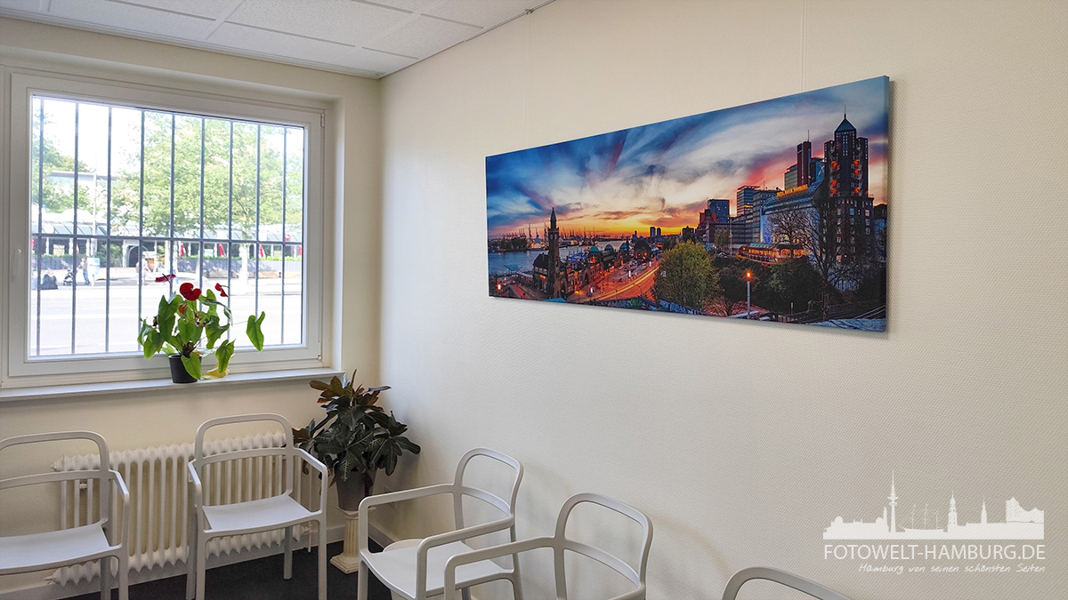 Hamburg Leinwandbilder für Ihr Büro, Ihre Praxis oder Kanzlei. Hochwertige farbintensive Druck mit scharfem Druckbild.