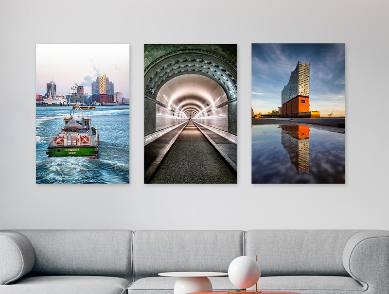 Hamburg Alu-Bilder kaufen - große Auswahl an Hamburg Motiven auf Alu-Dibond