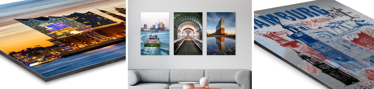 Hamburg Bilder auf Alu-Dibond – hochwertige Hamburg Alu Bilder, auch im Quer- oder Hochformat