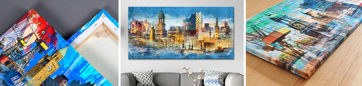 Hamburg Leinwandbilder - Hamburg Kunstdrucke auf Leinwand, fertig zum Aufhängen.