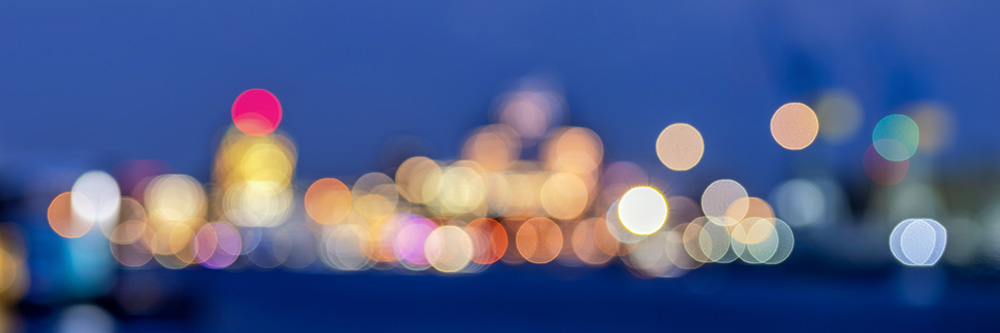 Lichtpunkte - Abstraktes modernes Hamburg Wandbild auf Leinwand, Acrylglas, Akustikbild oder als Poster