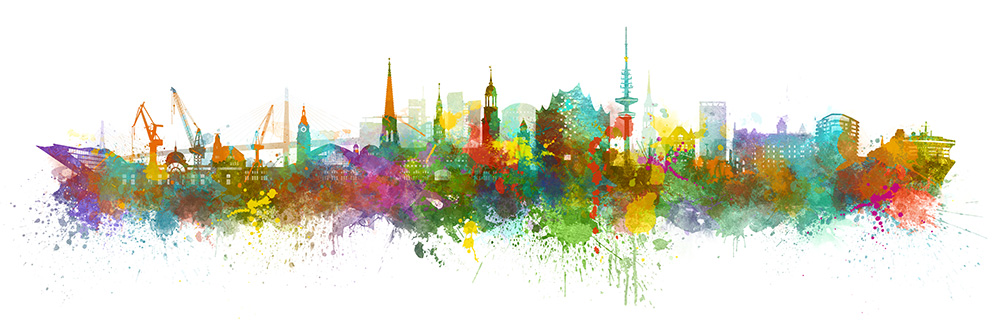 Hamburg Skyline Colour-Splash - Hamburg Bild digital als Datei kaufen