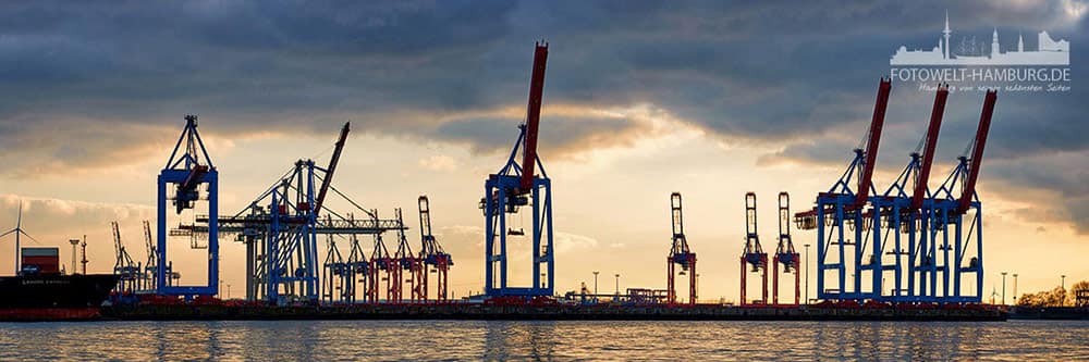Hamburger Hafen Bild auf Leinwand - Panorama am Burchardkai