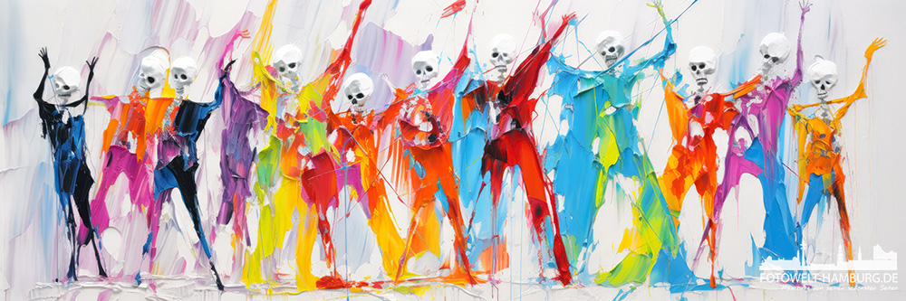 Totentanz - digitales Gemälde als Kunstdruck auf Leinwand, Acrylglas oder als Poster