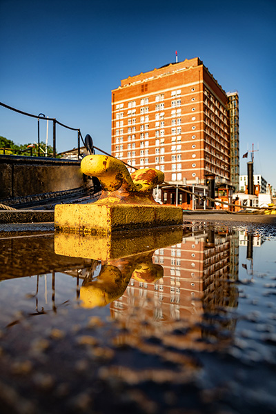 Abendlicht in Övelgönne - Hamburg Bild auf Leinwand, Acrylglas, Akustikbild oder als Poster