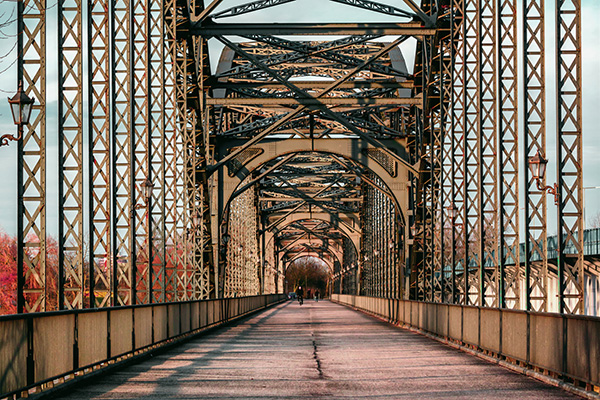 Alte Harburger Elbbrücke - Hamburgbild auf Leinwand, Acrylglas oder als Poster