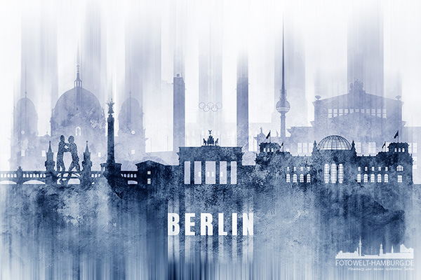 Berlin Skyline - Modernes abstraktes Bild auf Leinwand, Acrylglas oder Alu-Dibond