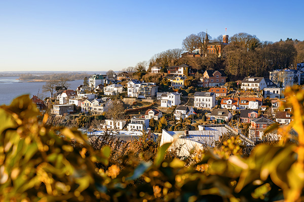 Blick auf Blankenese - Hamburg Bild auf Leinwand, Acrylglas oder als Poster