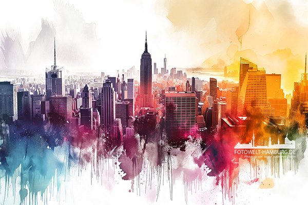 Manhattan Pop Art - modernes Wandbild als Kunstdruck auf Leinwand, Acrylglas oder als Poster
