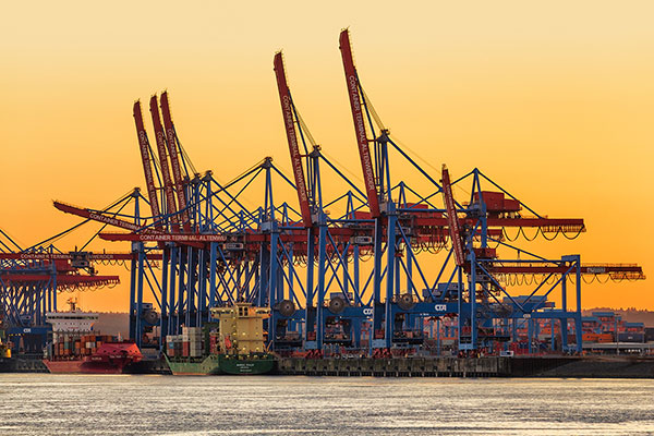 Containerterminal Altenwerder - Hamburger Hafen Leinwandbild