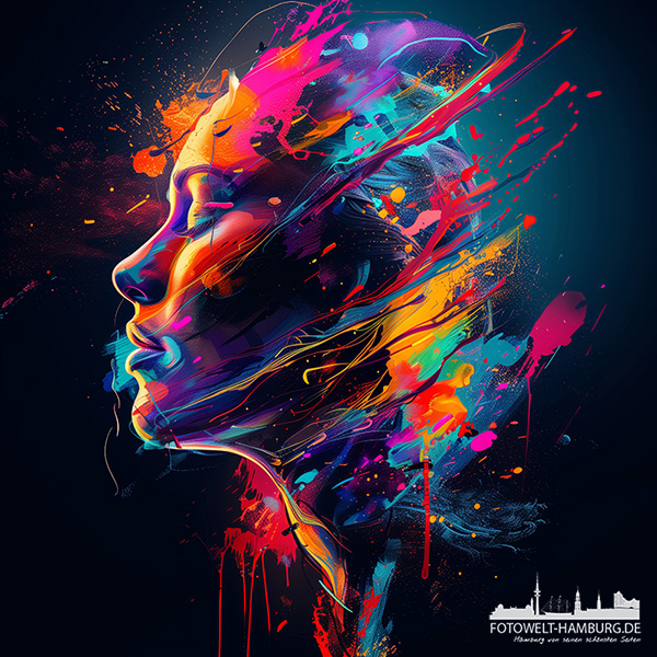 Creative Mind - modernes Wandbild im Stil eines Gemäldes als Kunstdruck auf Leinwand, Acrylglas oder als Poster