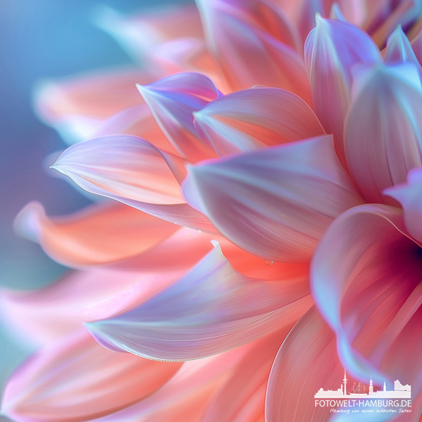 Dahlienblüte Florales Wandbild - Bild auf Leinwand, Acrylglas oder Alu-Dibond