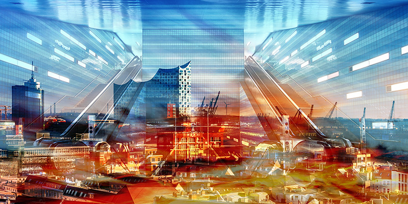 Hamburg Collage 070 - Hamburg Leinwandbild, Acrylglas oder als Poster