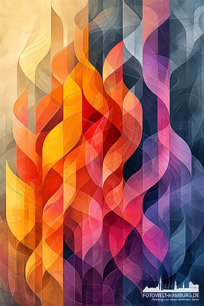 Flammen - modernes Wandbild im Stil eines Gemäldes als Kunstdruck auf Leinwand, Acrylglas oder als Poster