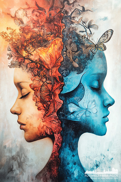 Gedankenwelt - modernes Wandbild im Stil eines Gemäldes als Kunstdruck auf Leinwand, Acrylglas oder als Poster