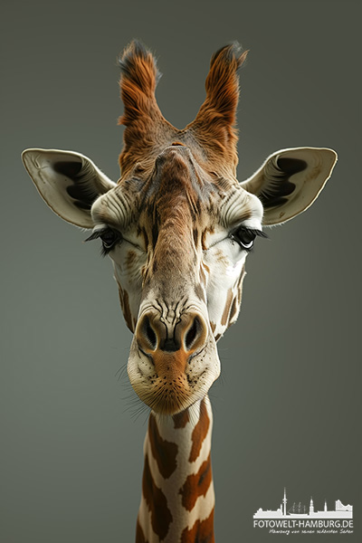 Giraffenporträt - modernes Wandbild im Stil eines Gemäldes als Kunstdruck auf Leinwand, Acrylglas oder als Poster
