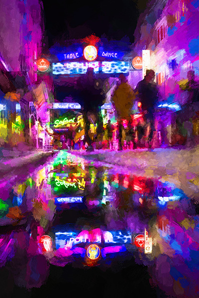 Lichter der Freiheit - digitales Hamburg Gemälde auf Leinwand, Acrylglas oder als Poster