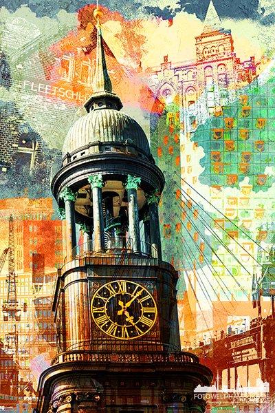 Hamburg Collage 038 - Bild auf Leinwand oder Acrylglas