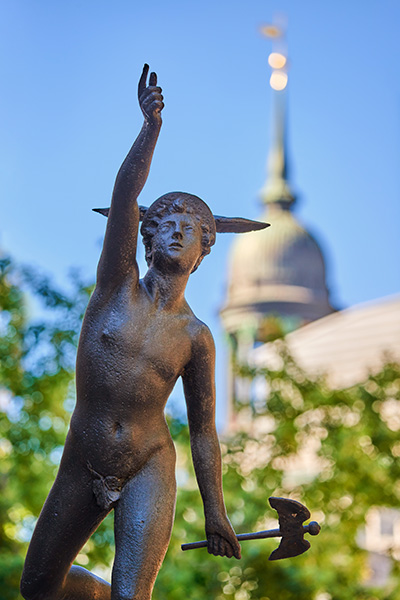 Hamburg Hermes und Michel - Bild auf Leinwand 