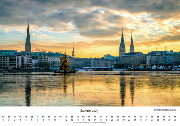 Hamburg Kalender 2025 online kaufen. 13 Hamburgmotive im Din A3 Format. Kostenlose Lieferung innerhalb Deutschlands.