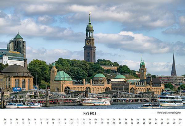 Hamburg Kalender 2025 online kaufen. 13 Hamburgmotive im Din A3 Format. Kostenlose Lieferung innerhalb Deutschlands.