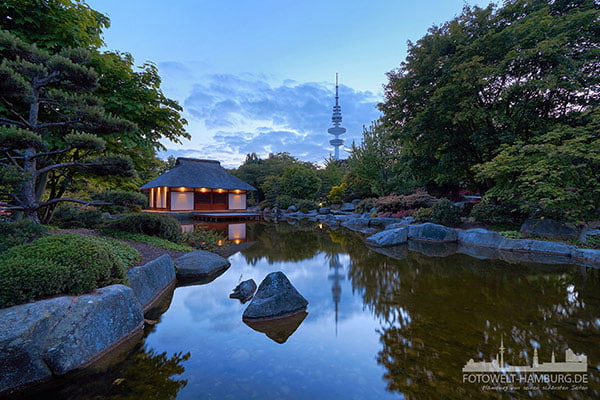 Hamburg Bild auf Leinwand - Abend in Planten un Bloment