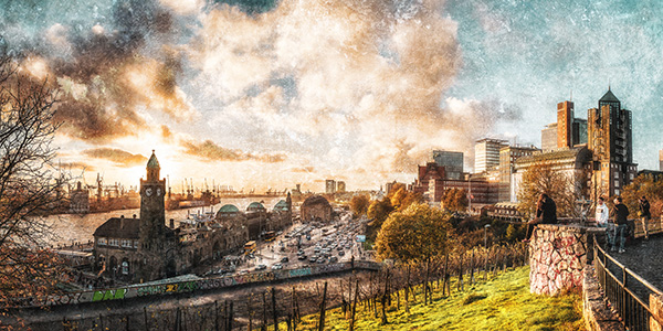 Am Stintfang - Hamburg Bild auf Leinwand, Acrylglas oder als Poster