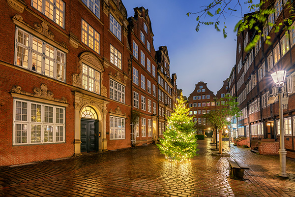 Weihnachten im Komponistenquartier - Hamburg Bild auf Leinwand, Acrylglas oder als Poster