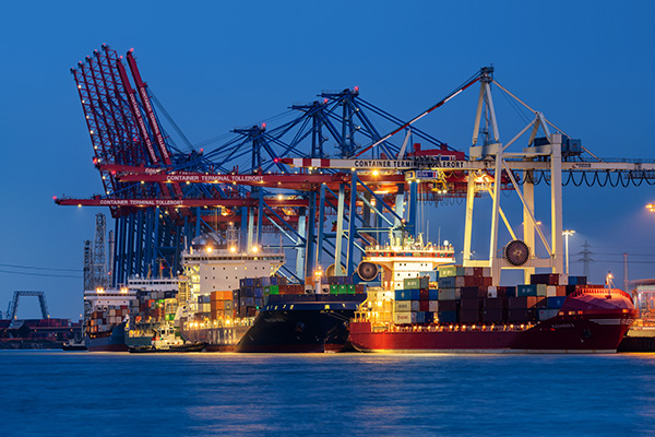 Containerterminal Tollerort - Hamburger Hafen Bild auf Leinwand, Acrylglas, Akustikbild oder als Poster