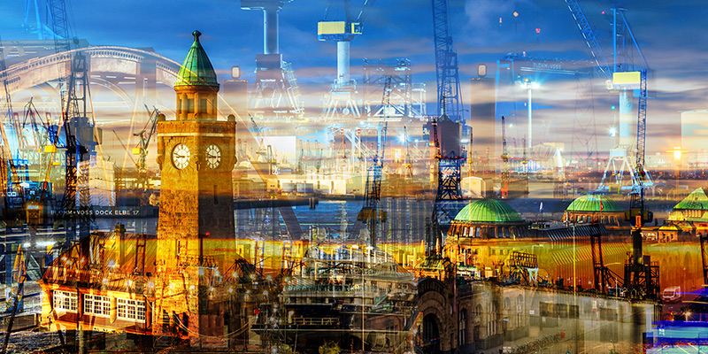 Hamburg Collage 069 - Hamburg Leinwandbild, Acrylglas oder als Poster