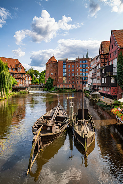 Lüneburg - Ilmenau Hafen - Bild auf Leinwand, Acrylglas oder als Poster