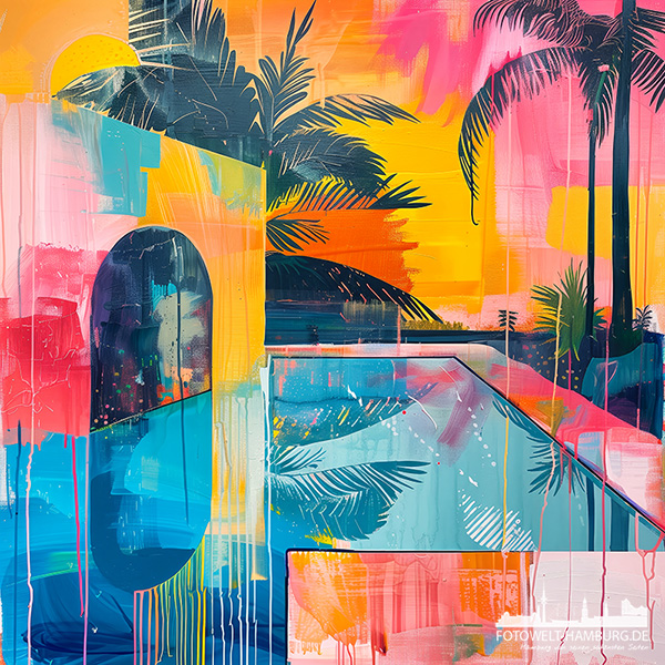 Marokko - modernes Wandbild im Stil eines Gemäldes als Kunstdruck auf Leinwand, Acrylglas oder als Poster