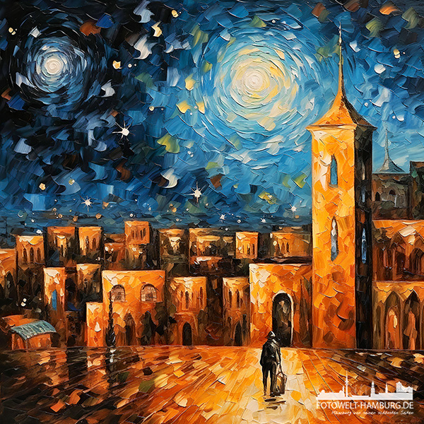 Traum von Marrakesh - digitales Gemälde als Kunstdruck auf Leinwand, Acrylglas oder als Poster