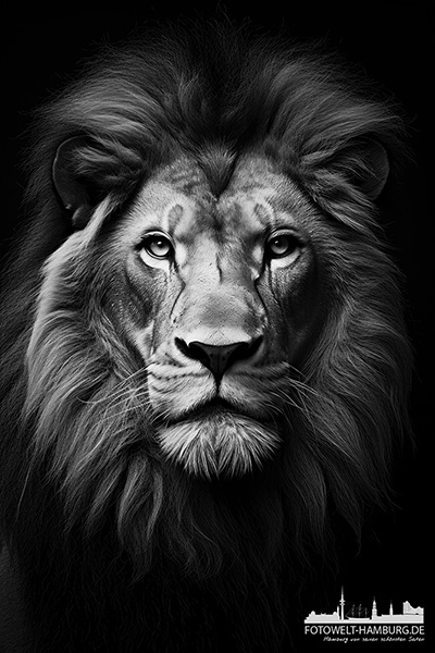 Löwenportrait - digitales Gemälde als Kunstdruck auf Leinwand, Acrylglas oder als Poster