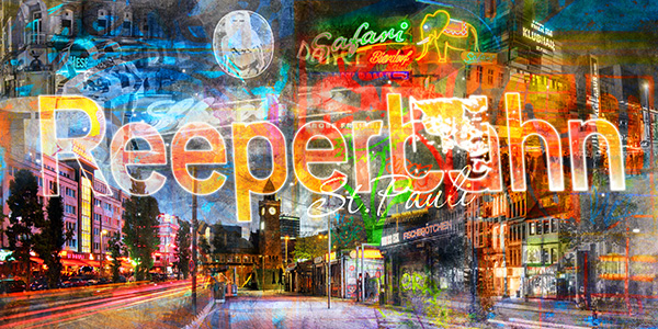 Reeperbahn St. Pauli - Hamburg Landungsbrücken Bild auf Leinwand, Acrylglas oder als Poster