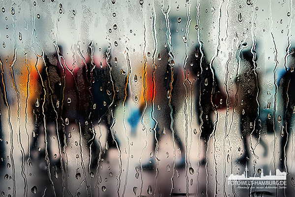 Verregneter Blick - modernes Wandbild im Stil eines Gemäldes als Kunstdruck auf Leinwand, Acrylglas oder als Poster