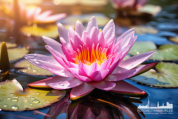 Seerose - modernes Wandbild als Kunstdruck auf Leinwand, Acrylglas oder als Poster