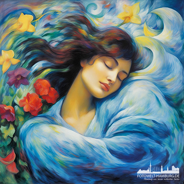 Träumend - modernes Wandbild als Kunstdruck auf Leinwand, Acrylglas oder als Poster